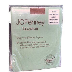 JC Penney Legwear Thigh High Hosiery Little Beige Average Size 2 Pair